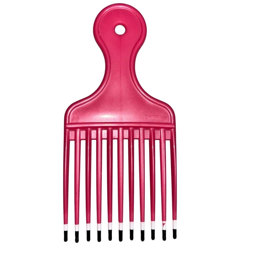Vintage Mebco Hair Pick Wide Tooth Detangling Comb Dipped Teeth Salon Curly Hair